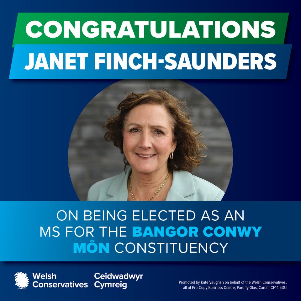 WelshConserv's tweet photo. Congratulations to @Aberconwy on being elected for the Bangor Conwy Môn constituency https://t.co/5wNZ4kgwZC