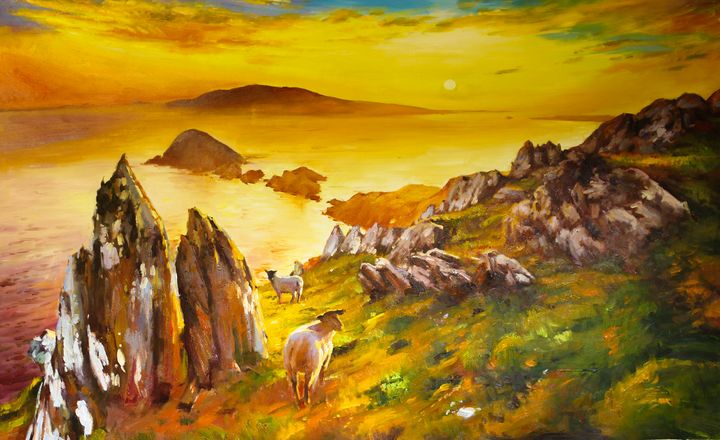 conchubar's tweet photo. Art of the Day! "Blasket Islands, County Kerry". Buy at: https://t.co/O4zDJ2QIBB https://t.co/dl3pmvdsUb