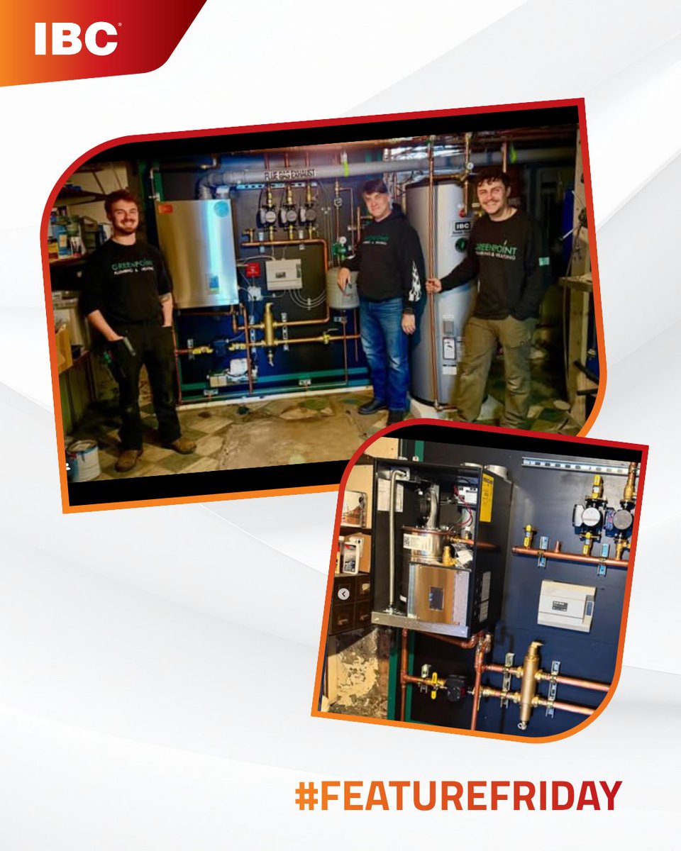 Today's #FeatureFriday installation is brought to you by Greenpoint Plumbing &amp; Heating in Somerset, Massachusetts! Great work, team 🛠️

#ibcboiler #boilerinstallation #plumbinglife #condensingboiler #indirectwater #DHW #hydronicheat @greenpoint_plumbing