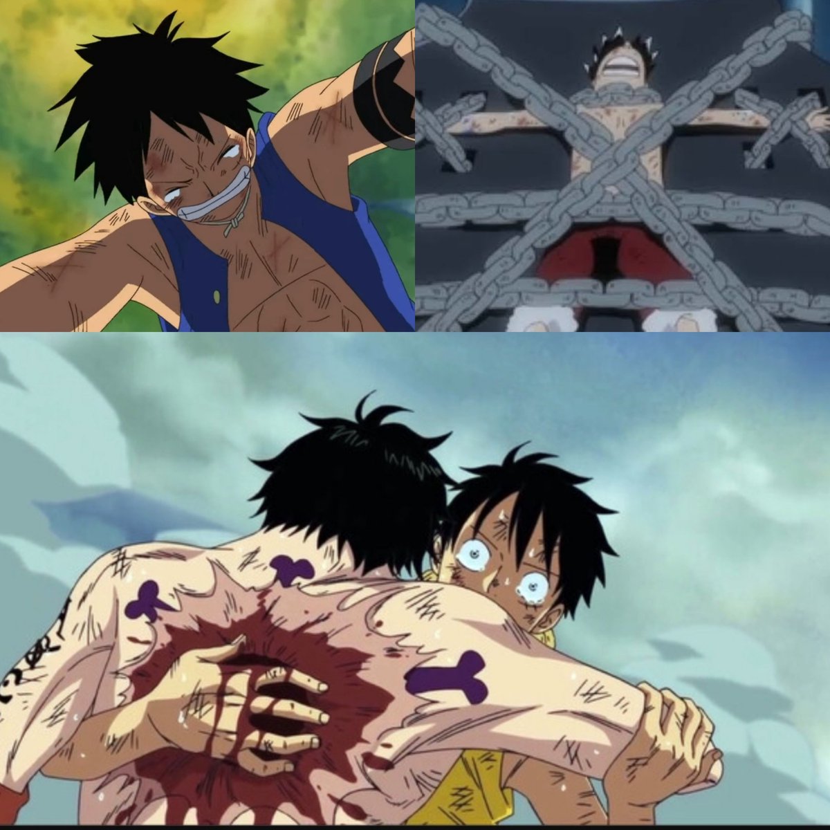 YffuL56's tweet photo. It's actually insane how much Luffy went through in just 1 week https://t.co/fQ1xbnCveR