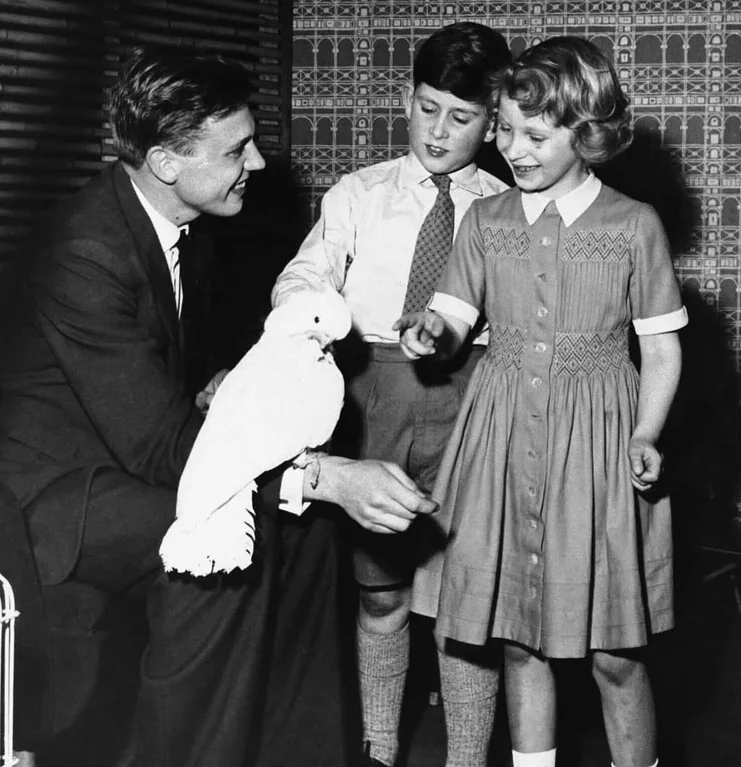A 32-year old David Attenborough with the then 10-year old future King Charles III (1958).

Today, he turned 100.