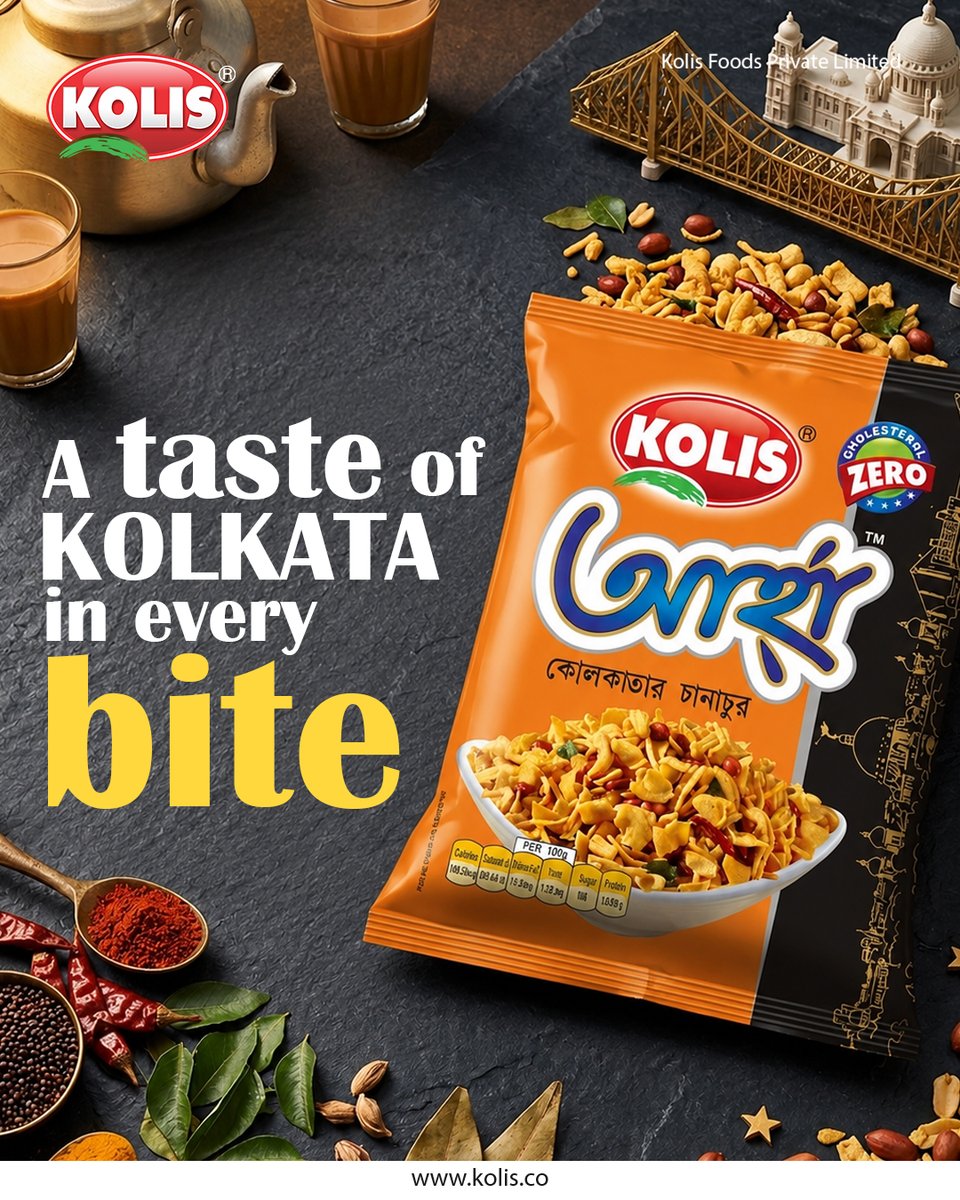 KolisFood_India's tweet photo. A taste of Kolkata in every bite! 🌆🥣
Bring home the authentic flavors of the city with Kolis Aaha Kolkatar Chanachur. Perfectly spiced and traditionally crafted, it’s the ultimate companion for your "Chayer Adda." Experience the true crunch of tradition! ✨☕
#Kolis https://t.co/Howxmg7L8Y