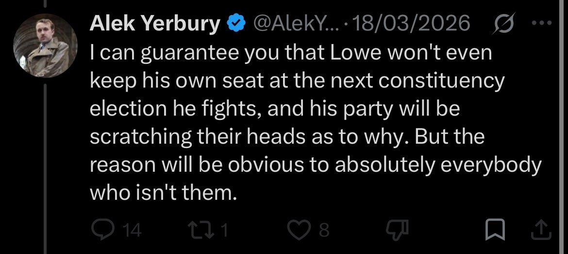 Someone tell Alek Yerbury to unblock me so I can ratio him