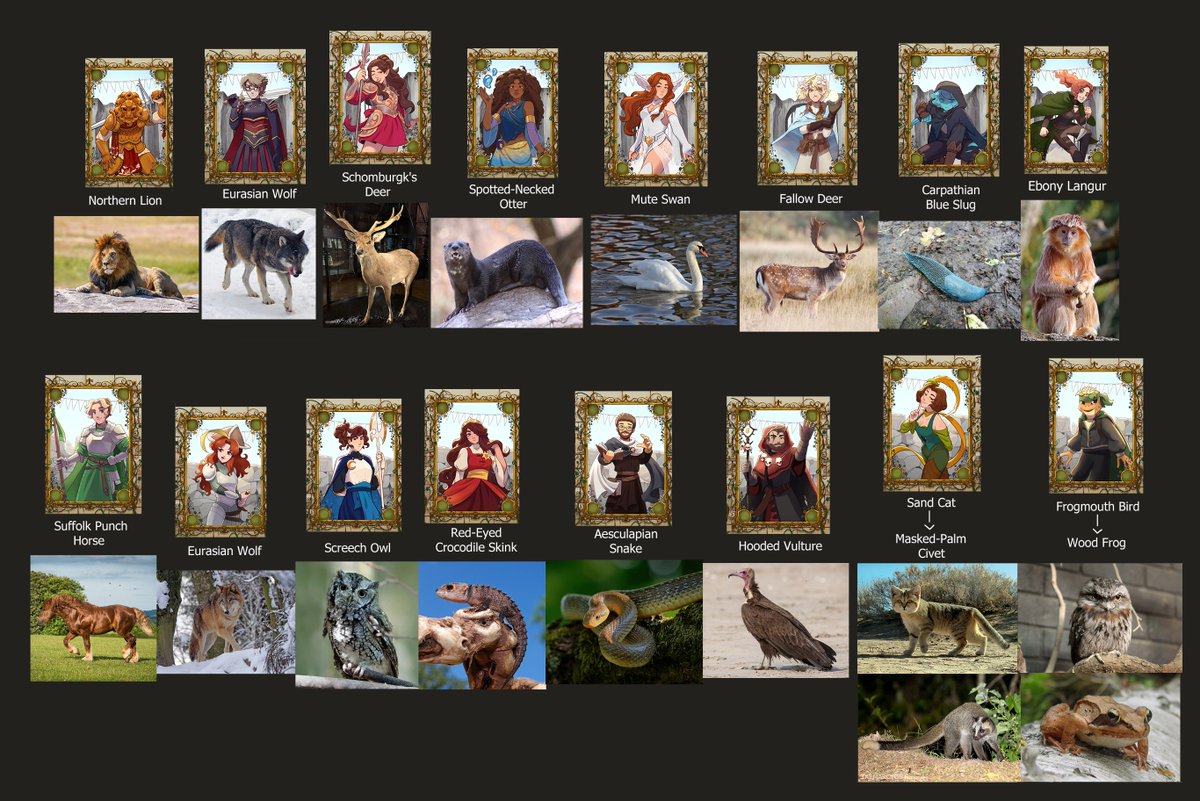 Fossiileyy's tweet photo. Got bored and assigned each Bannerfall character with an Animal I think they'd be (Apart from the obvious ones lol)
Maybe one day I'll have the inspiration to draw em all
#bannerfallsmp https://t.co/aa12EKBfSV