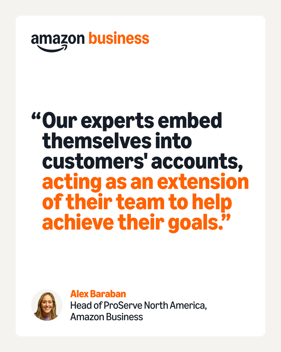AmazonBusiness's tweet photo. New procurement tools won’t fix broken processes on their own. Real transformation happens when you have the right experts in your corner.

Our Professional Services team works as an extension of yours—helping you simplify better outcomes. Read more: https://t.co/atGWGD6iTN https://t.co/k1s47cTtwE