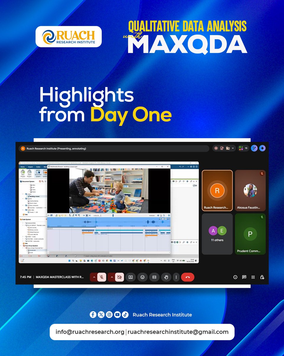 RuachResearch's tweet photo. Last Wednesday's MAXQDA Training organized by @RuachResearch was insightful and highly engaging. Participants were taken through the foundations of qualitative research and introduced to the powerful capabilities of MAXQDA for qualitative data management and analysis. 📚💻 https://t.co/BRPNW9niKl
