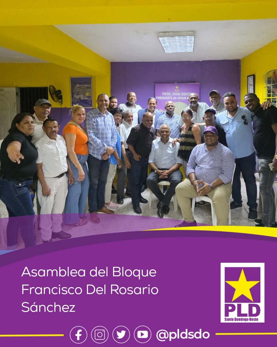 PLDSDO's tweet photo. Hilo
El Bloque Francisco Del Rosario Sánchez realizó una asamblea en la que se abordaron temas relacionados con la LOE y la continuidad de los trabajos organizativos en los recintos electorales. https://t.co/PbBF3Lt2ZW