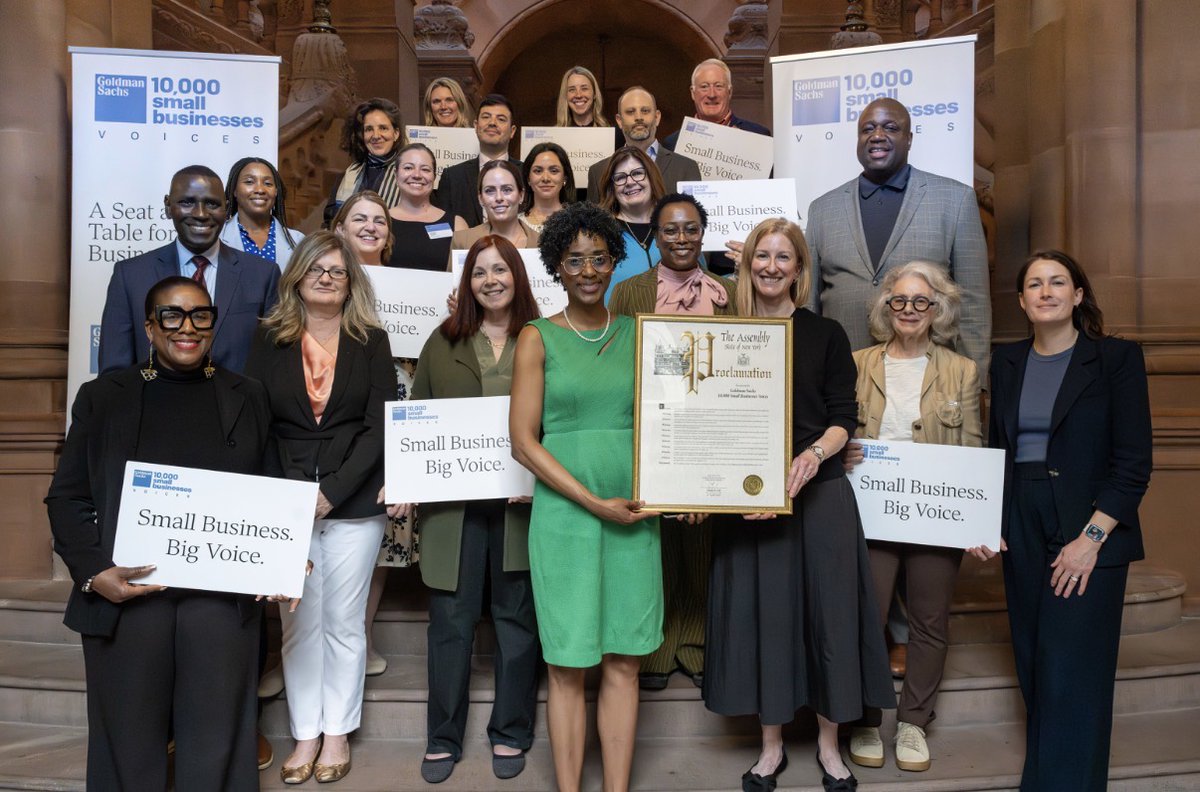 GS10KSmallBiz's tweet photo. We celebrated National Small Business Week by convening NY 10KSB alums and statewide policymakers including President, CEO, and Commissioner of @EmpireStateDev Hope Knight and Department of Labor Commissioner Roberta Reardon @NYSDOLCommish. At the state capitol, our small business owners were recognized on both the Assembly and Senate floors. Thank you to these policymakers for giving NY small businesses a much-deserved seat at the table.