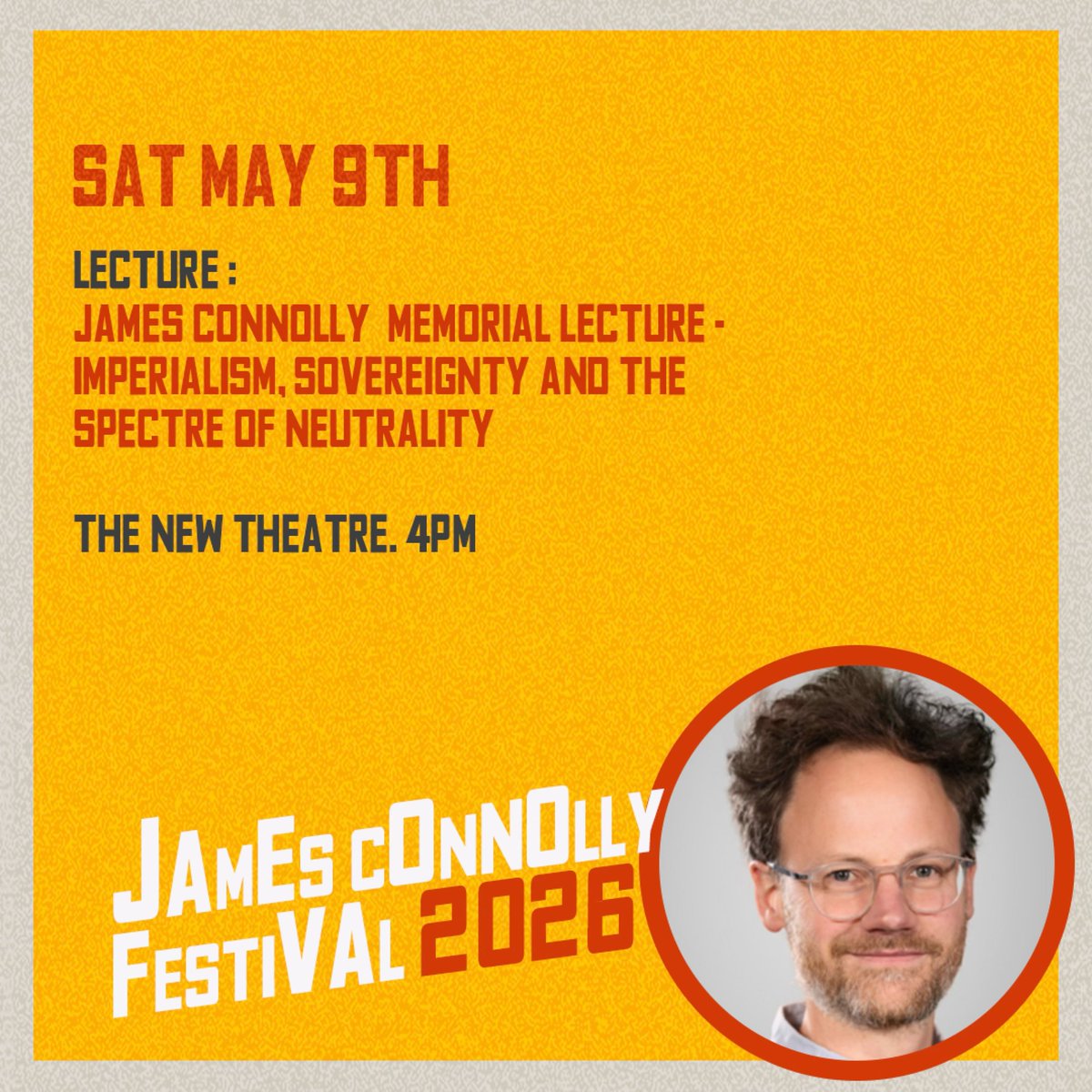 PBresnihan's tweet photo. Excited to be speaking at the annual James Connolly Festival tomorrow (Saturday) at 4pm in the New Theatre. 

Title: 'Imperialism, Sovereignty and the spectre of neutrality'. 

Sound scarier and more serious than it will be. https://t.co/uPHTmL9PZG