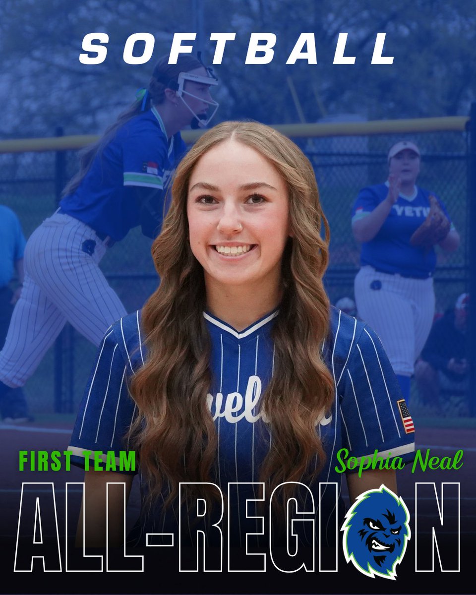 cccyetis's tweet photo. Congratulations to four of our softball players for earning Region 10 All-Region awards. 👏

1st Team: Sophia Neal &amp; Peyton Whitson
2nd Team: Zaley Packett &amp; Sara Rose Warlick https://t.co/DJ4LwkT475