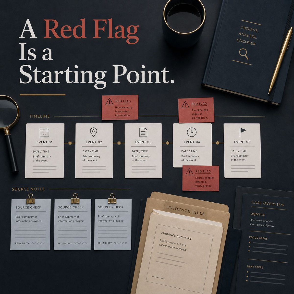 GrayCatPI's tweet photo. A red flag is not proof. It is a starting point.

Build the timeline. Separate what you know from what you were told. Document every source.

https://t.co/bg0tCKWD08

Share this with your team.

#AntiFraud #FraudPrevention https://t.co/UYCIQn0dfj