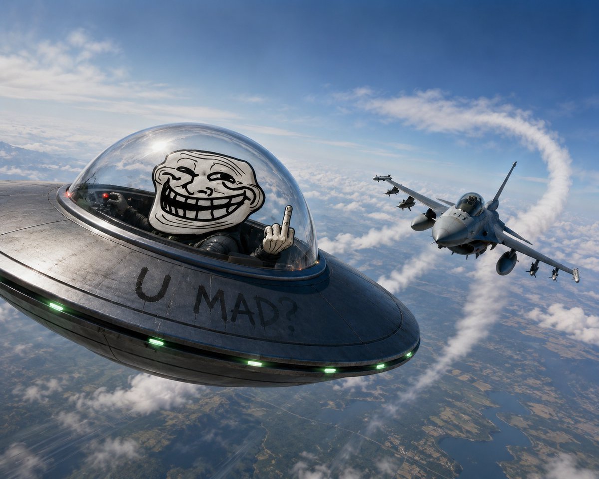 iFungibility's tweet photo. 🚨 BREAKING 🚨

UFO disclosure reveals one form of extraterrestrial life. https://t.co/f0JvxYl4hI