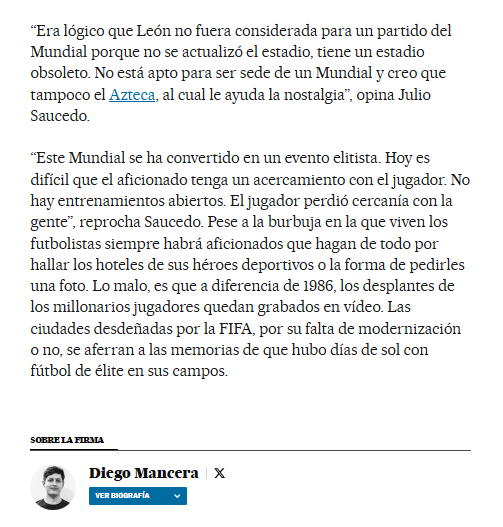 diego_mandel's tweet photo. Es viernes de Ola Mundial, la newsletter de @elpaismexico Escribí sobre las ciudades mexicanas olvidadas por la FIFA para 2026: por su falta de modernización o por los intereses de EE UU

Acá hay una muy bonita historia de @JULIO_SAUCEDO  sobre su padre y la maleta del Mundial https://t.co/2dbKapKvmQ