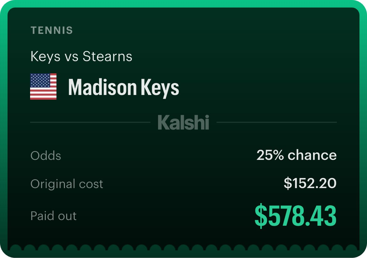 OmarMorales2004's tweet photo. LOCK IN🔐ALREADY CASHED OUR FIRST PLAY OF THE DAY🤯🔥 +360 ODDS DONT MISS OUT #Gambling𝕏 #PrizePicks #kalshi #tennis #gamblingtwitter #betr https://t.co/Ly62qToeEg