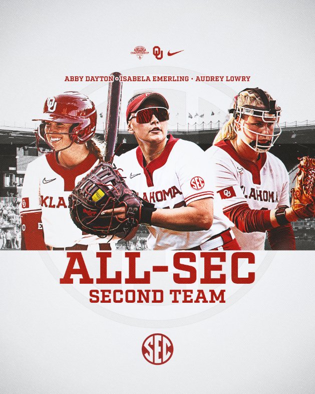 OU_Softball's tweet photo. All-SEC debuts for this trio 👏

#ChampionshipMindset | @SEC https://t.co/Ro1na7mozg