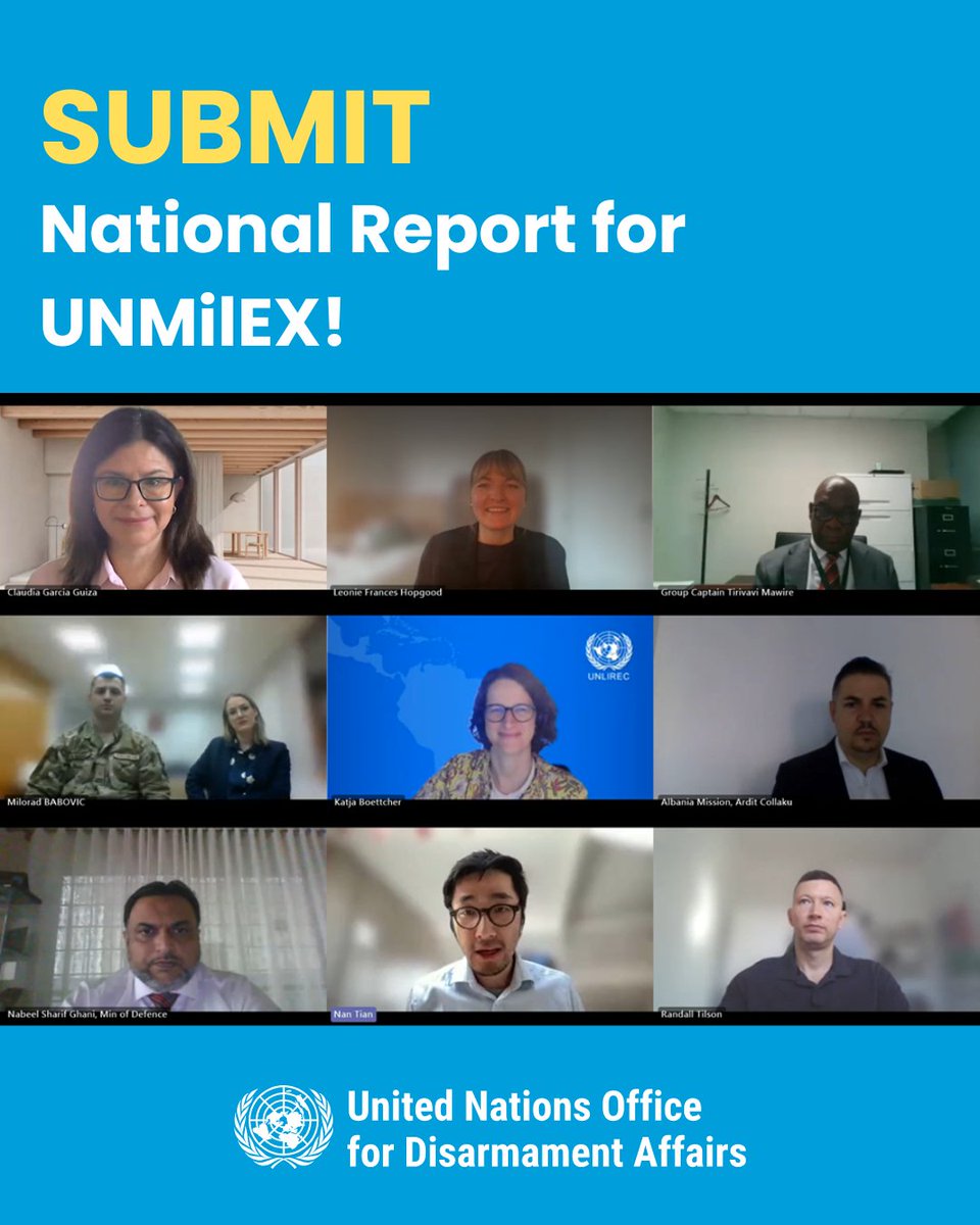UN_Disarmament's tweet photo. It’s not too late - you can still submit your report for #UNMilEx! To help Member States prepare their reports, @UN_Disarmament & @SIPRIorg recently hosted a global virtual workshop with 60+ participants.
Learn more #UNMilEx & watch the recording: https://t.co/CWD3hqL6HX https://t.co/susnIaS5IN