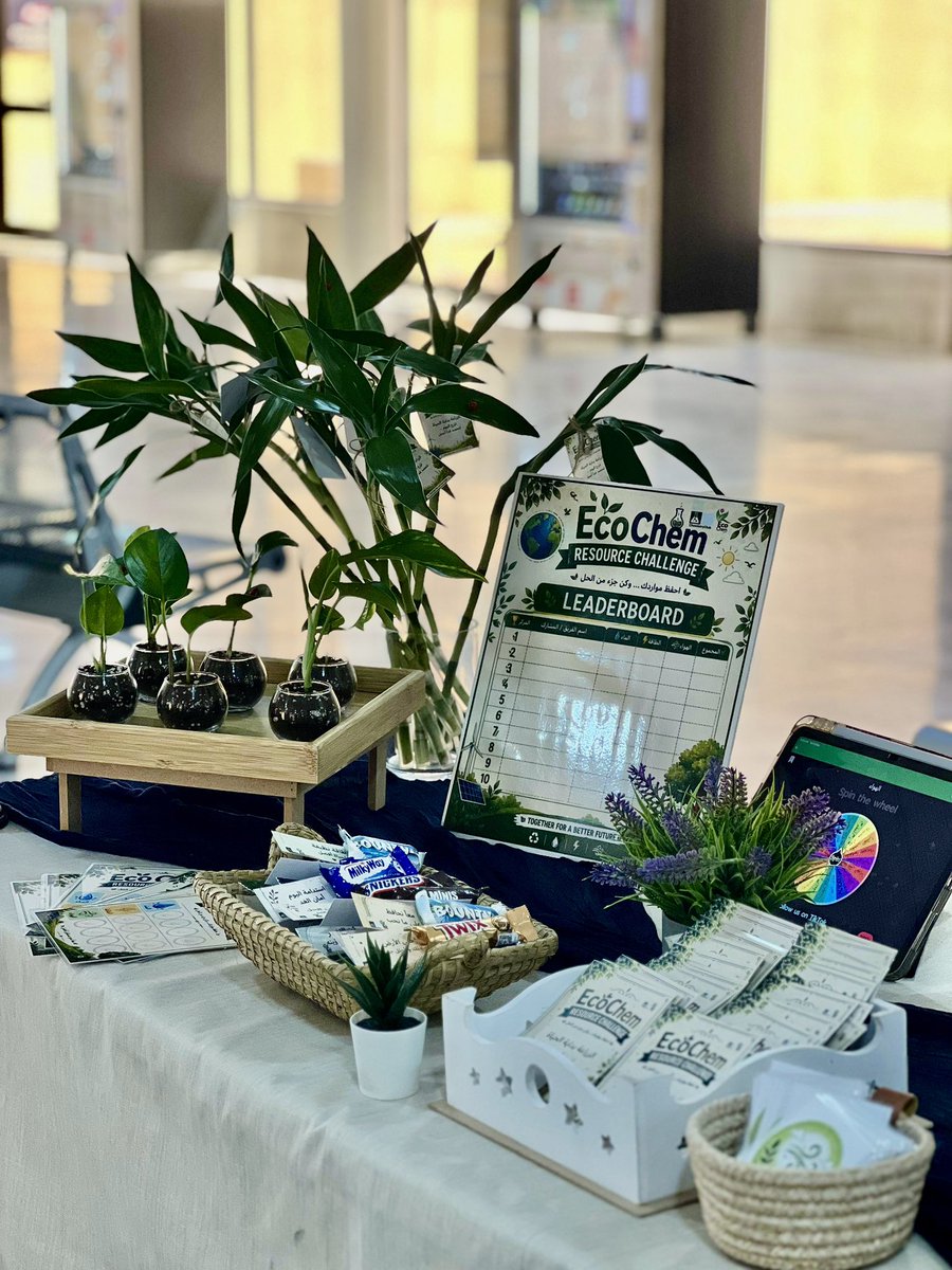 Chemclub_IAU_'s tweet photo. EcoChem Resource Challenge🌍
تجربة تفاعلية تعتمد على إدارة الموارد الطبيعية مثل الماء والطاقة والهواء، بهدف توضيح أهمية الاستهلاك الواعي والمحافظة على الموارد بأسلوب ممتع وتفاعلي. https://t.co/0ztNXag5Um
