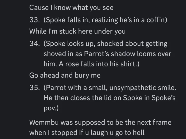 ChroIsLost's tweet photo. Note 2: Lifesteal 5 was just starting at the time so I was guesstimating what was happening flyhigh Havocduo 

Script 2/2 https://t.co/B1swerq9cy