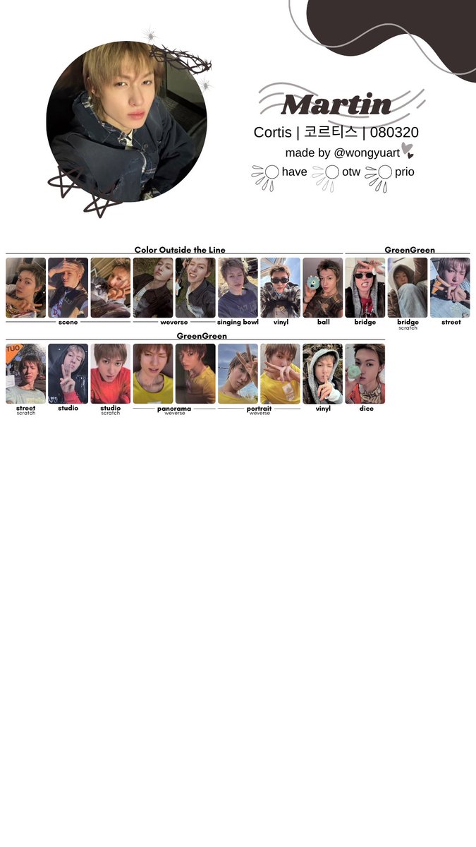 wongyuart's tweet photo. 🥨[코르티스/CORTIS] 'GREENGREEN' ALBUM PHOTOCARD TEMPLATE!  
- feel free to use! 
- drive link above

#CORTIS #MARTIN #마틴 #JAMES #제임스 #JUHOON #주훈 #SEONGHYEON #성현 #KEONHO #건호 pc photocard scan https://t.co/FhGfZNmjaa
