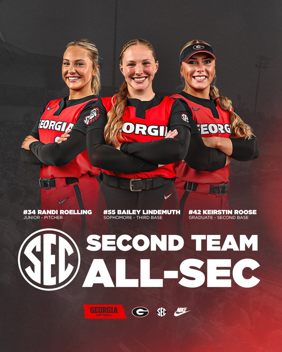 UGASoftball's tweet photo. Your 2026 Georgia Bulldog All-SEC Honorees ⭐️

#Team30 | #GoDawgs https://t.co/zGpFSIfJw4