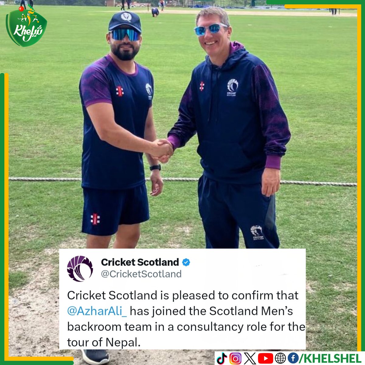 khelshel's tweet photo. New Role, New Challenge! 🤝

Azhar Ali is heading to Nepal with Scotland. A legend of the game bringing his expertise to the Scottish camp!

#Cricket | #Pakistan | #AzharAli | #Scotland https://t.co/F4HtFsk2Td