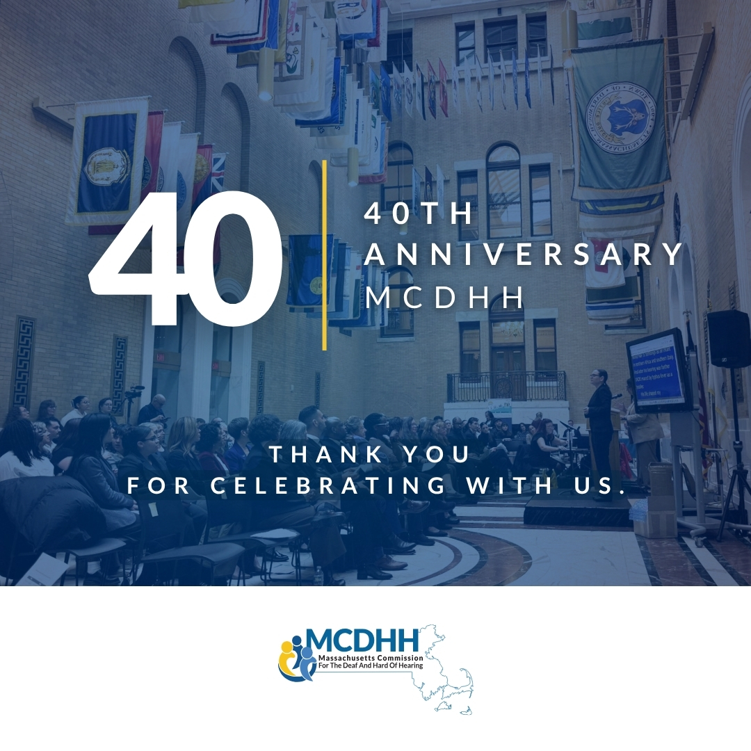 MassCDHH's tweet photo. #MCDHH, established in 1986, celebrated 40 years of service with events on April 30 at the Massachusetts State House and May 2 at Holyoke Community College. Thank you to all who attended.

Learn more about our events in the news release below:
https://t.co/S2sbYaTGyi https://t.co/bbEwjA8VIg