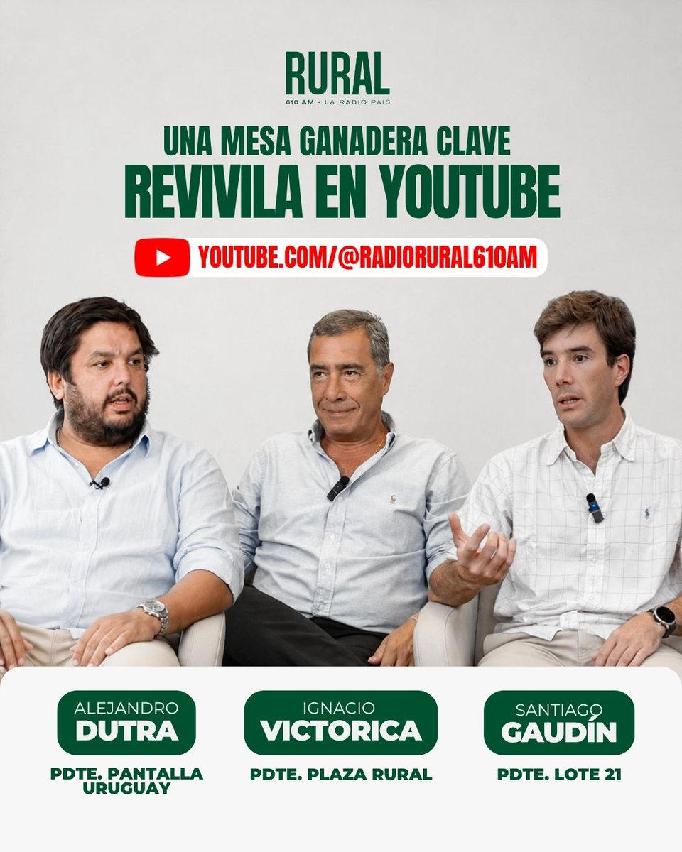 610Rural's tweet photo. En Esta Mañana, Ignacio Victorica Sáenz, Alejandro Dutra y el Ing. Agr. Santiago Gaudín Leal analizaron el cierre de la zafra de terneros, la realidad del mercado y las perspectivas para la ganadería. 

📺 Reviví la entrevista acá:  https://t.co/TZFzPqXvJc

Radio Rural 610 AM https://t.co/tsiPIZ9GEe
