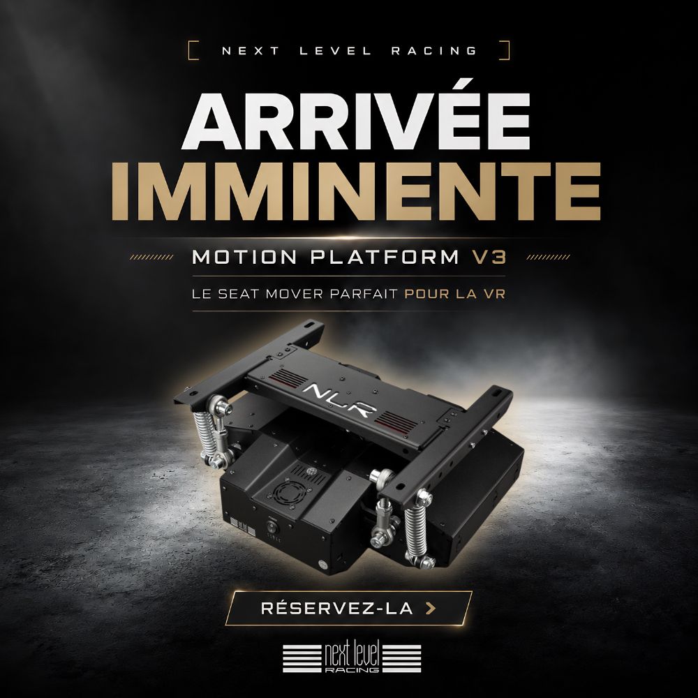 StealthGamerFR's tweet photo. La semaine prochaine, on reçoit quelques exemplaires de la Motion V3 de Next Level Racing ! 🔥

Pour ceux qui veulent rendre leur cockpit dynamique via un Seat Mover
💡 Un bon plan pour la VR

C'est ici 👉 https://t.co/1YDlitfWmm https://t.co/F3S1TKOByh