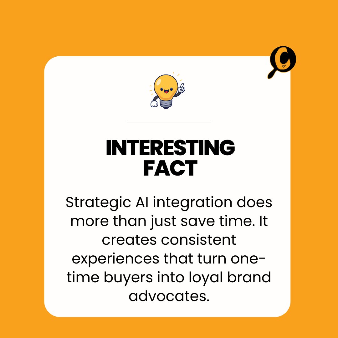 IMCastIronDaddy's tweet photo. #Fact: Strategic AI integration does more than just save time. It creates consistent experiences that turn one-time buyers into loyal brand advocates. https://t.co/RyQEphRBhP