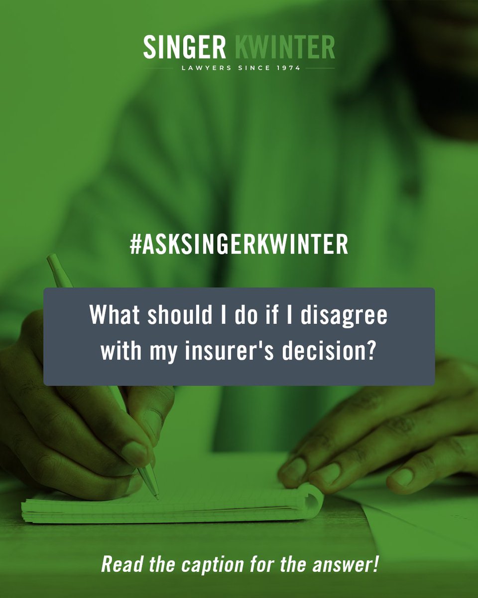 Singer_Kwinter's tweet photo. Disagree with your insurer? In Ontario, take these steps: 

1️⃣Get a written explanation.
2️⃣Gather evidence (estimates/expert views).
3️⃣Don't sign a settlement until you've reviewed all options. 

Learn more at https://t.co/AwCzqVWDBF https://t.co/LotAPYsaY3