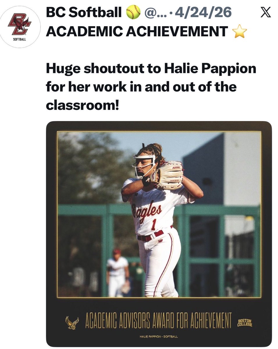 HPappion's tweet photo. After missing my junior season, I have decided to take my medical redshirt and enter the transfer portal with 1 year left of eligibility.
Thank you to @ToddMayfield85 and  @BC_Softball.

NCAA D1 Pow.4
LHP |
📞337/391-1703
2024 ERA 2.88
Cum.ERA 3.60
@D1portal 
@SoftballPortal https://t.co/X9vAAZDCHT