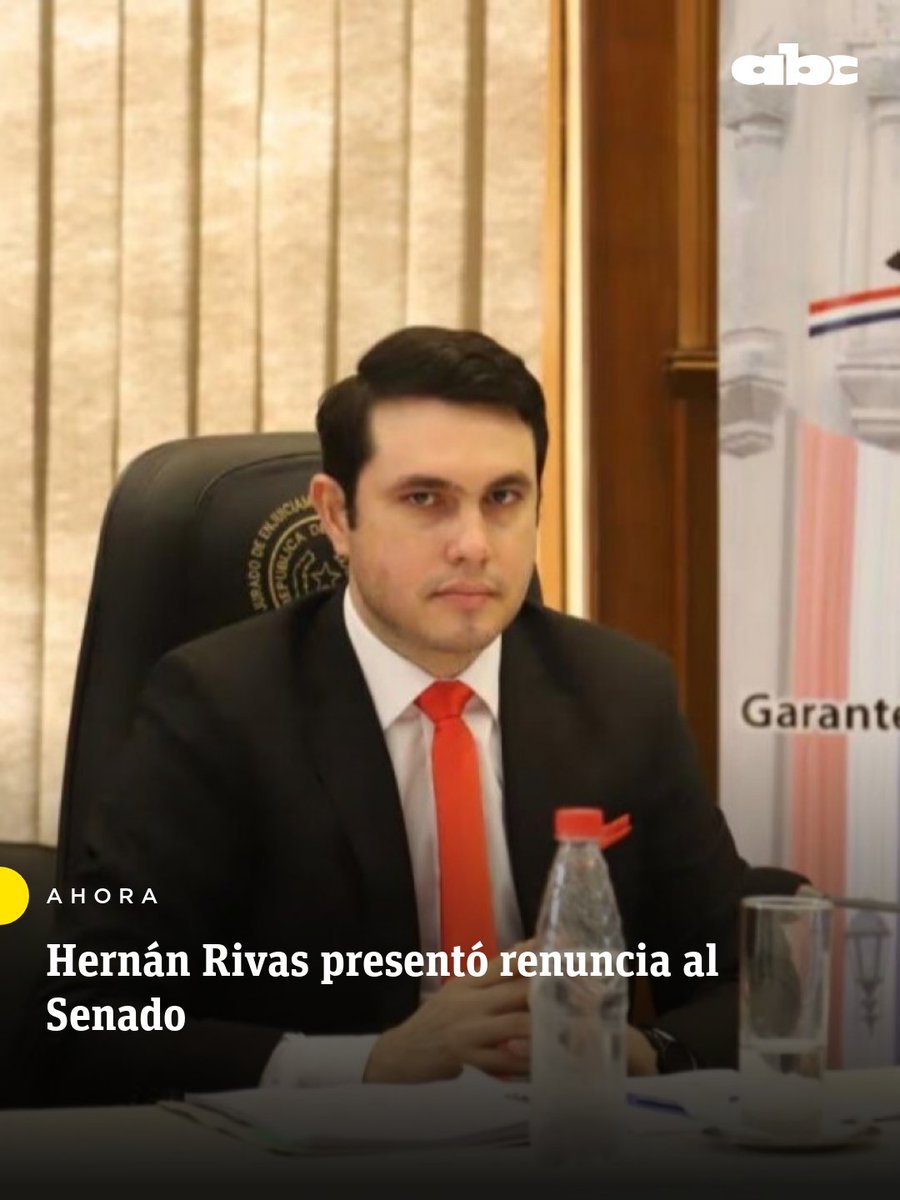 ABCDigital's tweet photo. #AHORA | 🔴Hernán Rivas presentó su renuncia al Senado

El presidente del Congreso Nacional, Basilio “Bachi” Núñez, confirmó que recibió la renuncia del senador Hernán Rivas.

“Recibí en propias manos la renuncia del senador David Rivas”, escribió en su cuenta de X.

Ampliamos en https://t.co/x180XlPFOr
