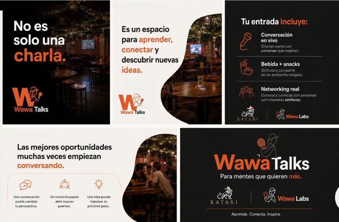 WawaTalks's tweet photo. ¡No es solo una charla!
Bebida, snacks, networking real y una historia de impacto.
#WawaTalks #Quito #Katari https://t.co/jMbr1t3LHr
