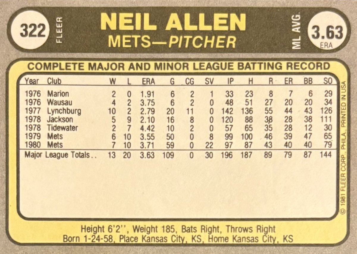 DolansBBallLife's tweet photo. NEIL ALLEN—1981 Fleer 💙🧡 #NeilAllen #Mets #LGM #Fleer @NeilAllenFan https://t.co/usMRtAMxCr