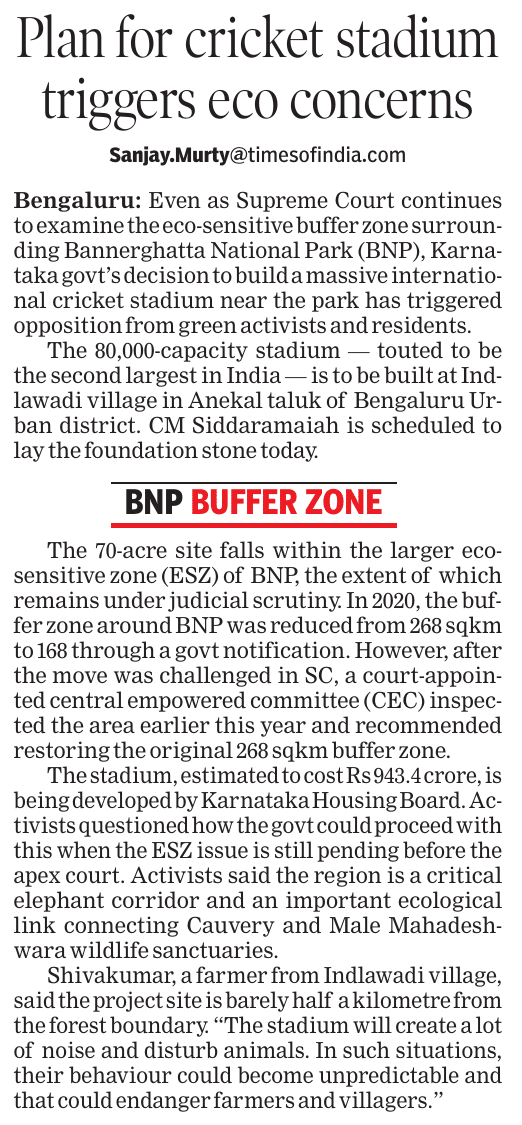 srm2k15's tweet photo. CM Siddaramaiah is scheduled to lay the foundation stone today for a proposed 80,000-capacity international cricket stadium at Indlawadi village in Anekal taluk, Bengaluru Urban.

The stadium, estimated to cost Rs 943.4 crore, is planned near Bannerghatta National Park. https://t.co/LLZZK224R1