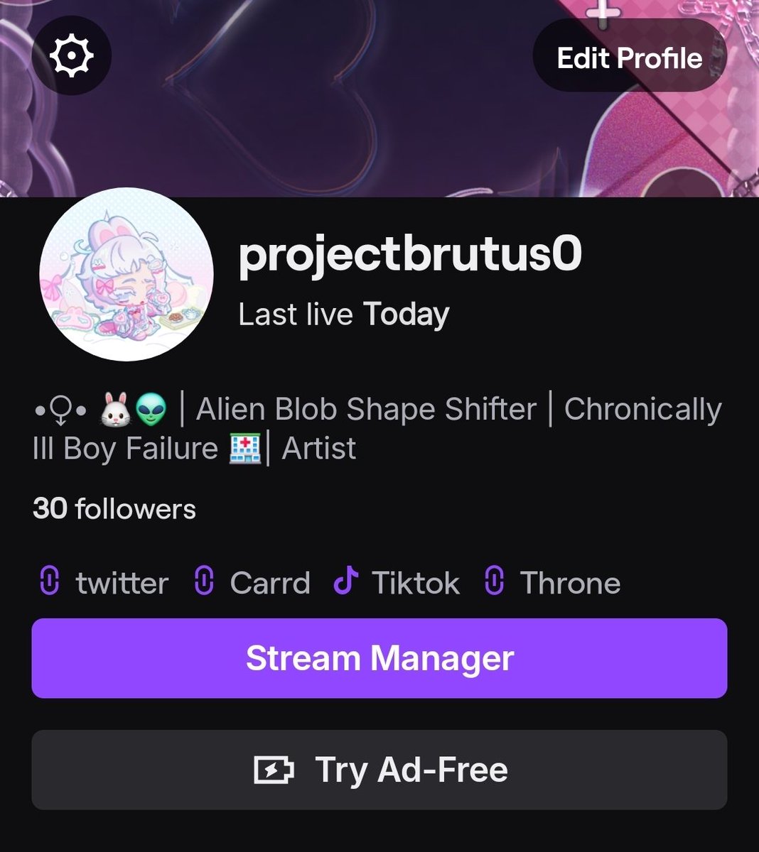 GyaruMonstr's tweet photo. Ive had a twitch account for less than 24 hours and ive already gotten 30 subs , been raided and had a very fun collab.

All the excitement and warmth has been alittle over stimulating but a welcomed change of pace. Im happy I didnt fully graduate. Im actually having fun again https://t.co/YH2fhWPSrb