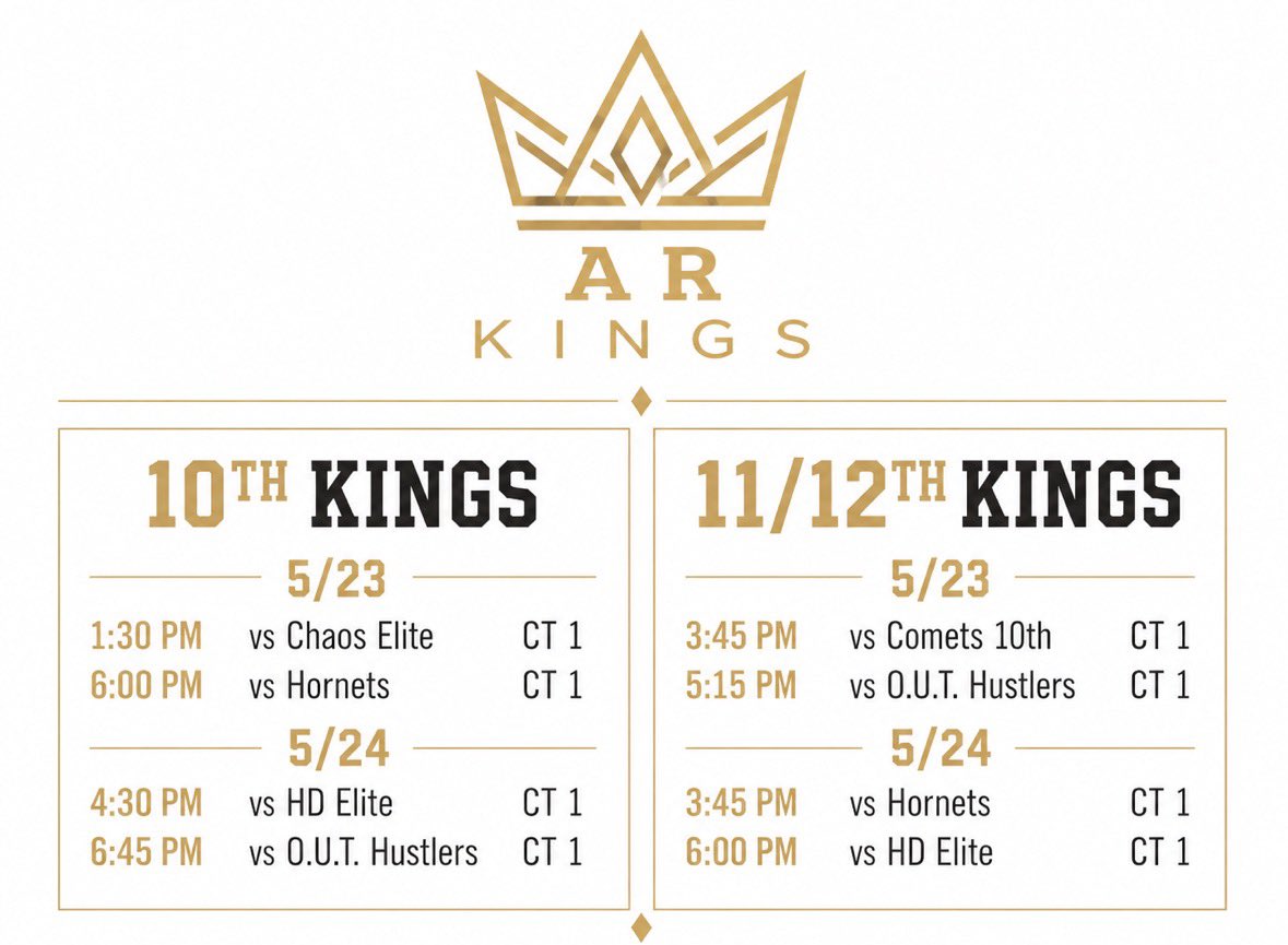 ArKingsAAU's tweet photo. Coaches, we would love to see you at The Grounds in Cabot, Arkansas for BeElite Circuit Session 2! https://t.co/oHk6ra6aei
