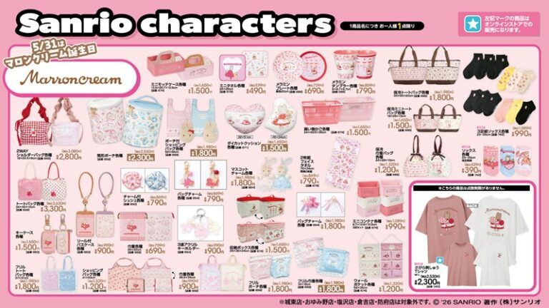 アベイル『サンリオ』コラボ！マロンクリームの誕生日グッズが2026年5