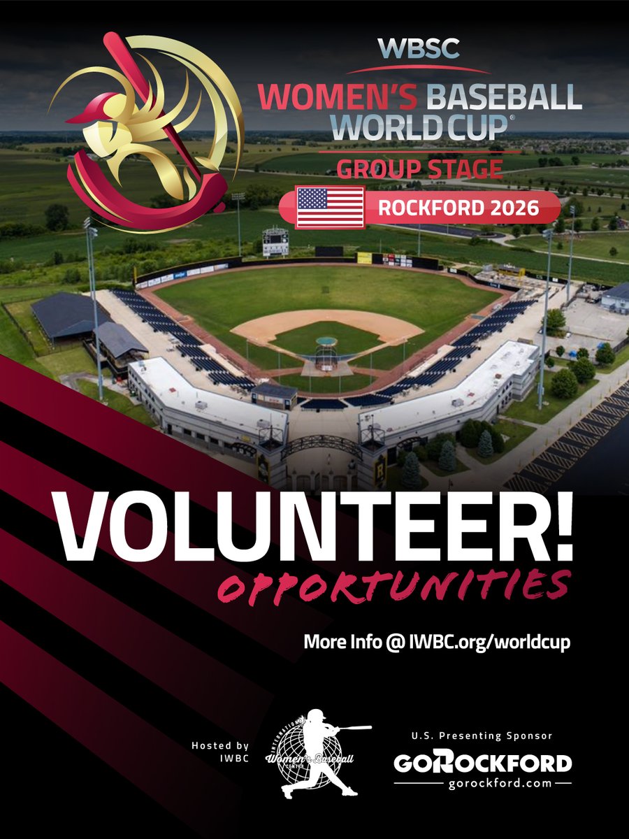 RFDPeaches75's tweet photo. Call for Volunteers! The Women's Baseball World Cup group stage is coming to Rockford this summer! Get close to the action and be a part of history as a volunteer. All kinds of roles available. Find yours at https://t.co/s8tLEn86ha #BaseballWorldCupW #TheCupComesHome #GoRockford https://t.co/X4Ie7zBDSb