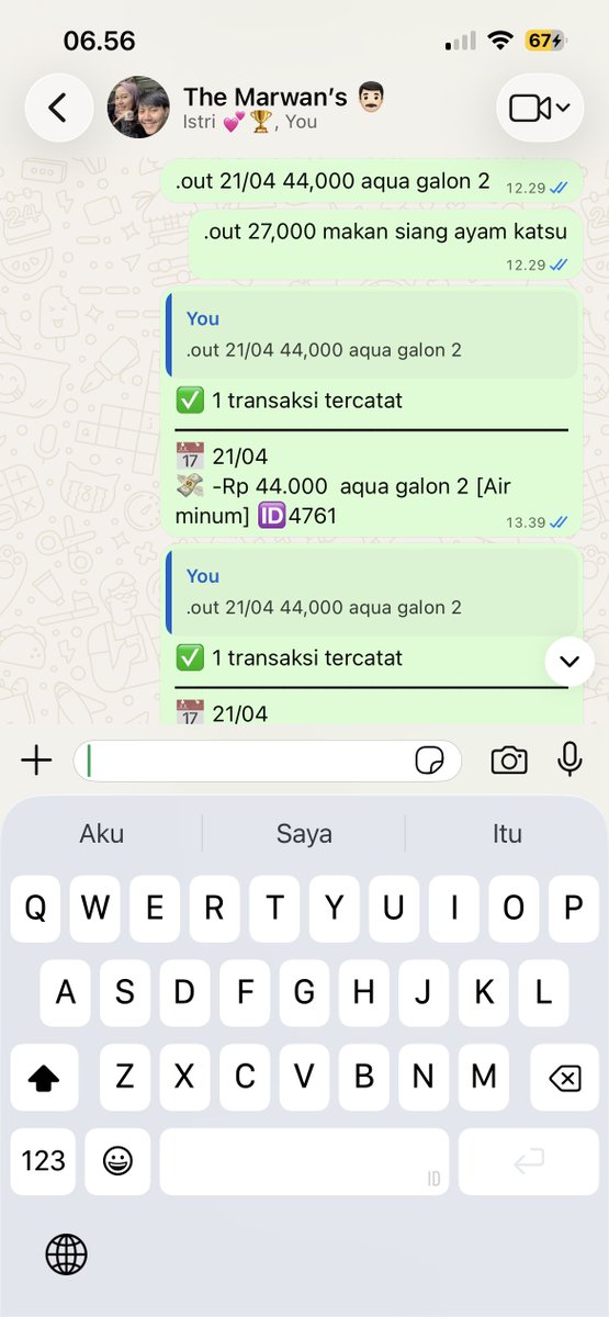 marwanwae's tweet photo. @ariaghora ikutan ah, buat bikin aplikasi nyatetin belanjaan keluarga.. selama ini nyatetnya di whatsapp secara berkala dipindah ke gsheet. tapi kalo lagi males mindahin numpuk berbulan2 baru dipindahin ke gsheet. sekarang jadi chatbot gk perlu mintahin manual lagi.. #PamerAjaDulu https://t.co/8eOO0Ydi5f