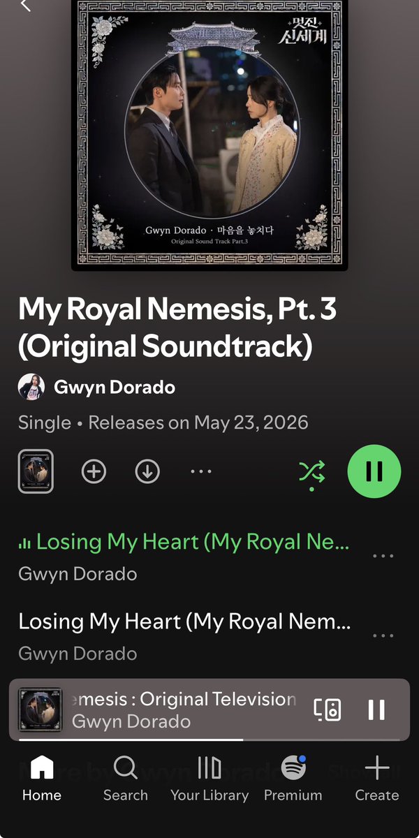 LeftySteffy1819's tweet photo. So proud of you bb Gwyn! 
👏🏻👏🏻👏🏻👏🏻👏🏻

#GWYNDORADOxMyRoyalNemesis
#멋진신세계_OST_마음을놓치다
#MyRoyalNemesis
#GWYNDORADO https://t.co/ndf604KMMF