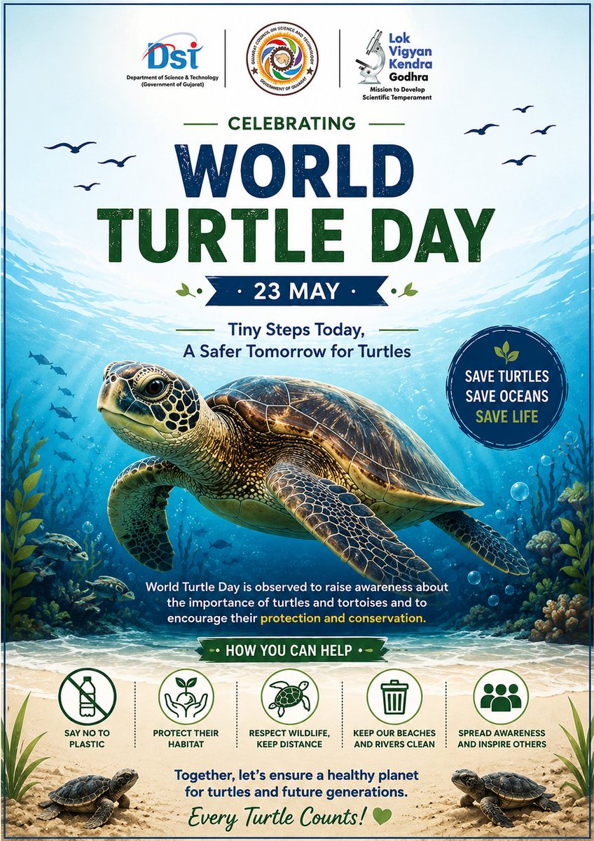 CscLvk's tweet photo. 🌊 Tiny Steps Today, A Safer Tomorrow for Turtles 🐢

World Turtle Day reminds us that protecting wildlife is our shared responsibility. Let’s work together to keep oceans and beaches clean and safe for every turtle.

#WorldTurtleDay #TurtleConservation #SaveMarineLife https://t.co/ZHruTYR629