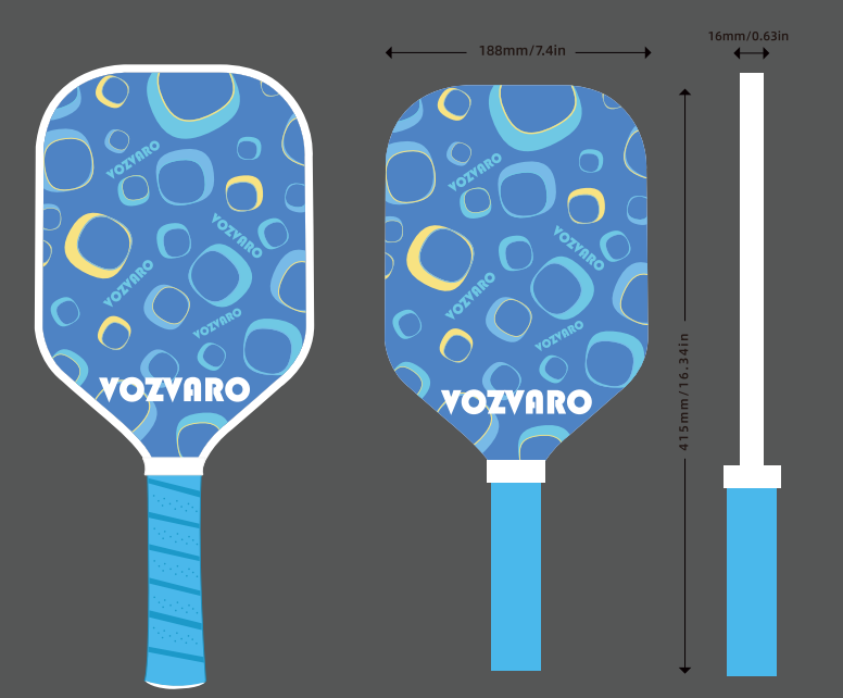 Vozvaro's tweet photo. VOZVARO fiberglass pickleball paddle with high-density PP honeycomb core, TPU edge guard, anti-slip sweat-absorbing grip, and lightweight balanced design. #pickleball https://t.co/PapRjQ2tow