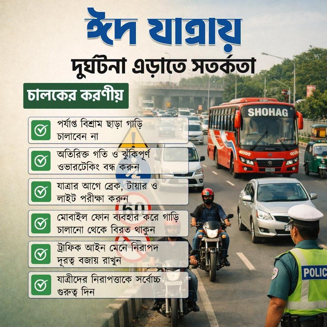 janatarray's tweet photo. ঈদ যাত্রায় দুর্ঘটনা এড়াতে সতর্কতা
#Eid #ঈদযাত্রা https://t.co/ENUjcx0M2E