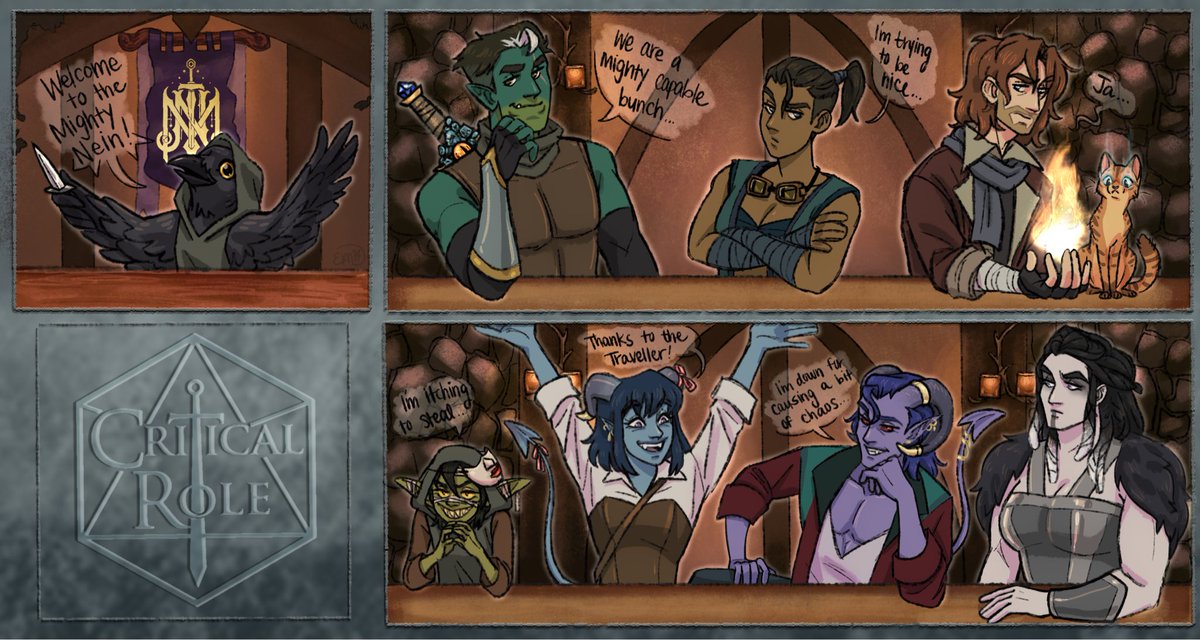 BooBug13's tweet photo. I made two versions because I gained a new favorite character during the drawing process. I want to print it and eventually get it signed…. We’ll see 🤞🏻
#criticalrole #criticalrolefanart #themightynein #themightyneinfanart https://t.co/Ukx2ybdk3i