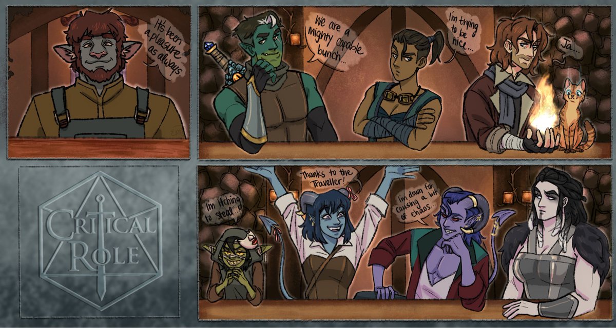 BooBug13's tweet photo. I made two versions because I gained a new favorite character during the drawing process. I want to print it and eventually get it signed…. We’ll see 🤞🏻
#criticalrole #criticalrolefanart #themightynein #themightyneinfanart https://t.co/Ukx2ybdk3i