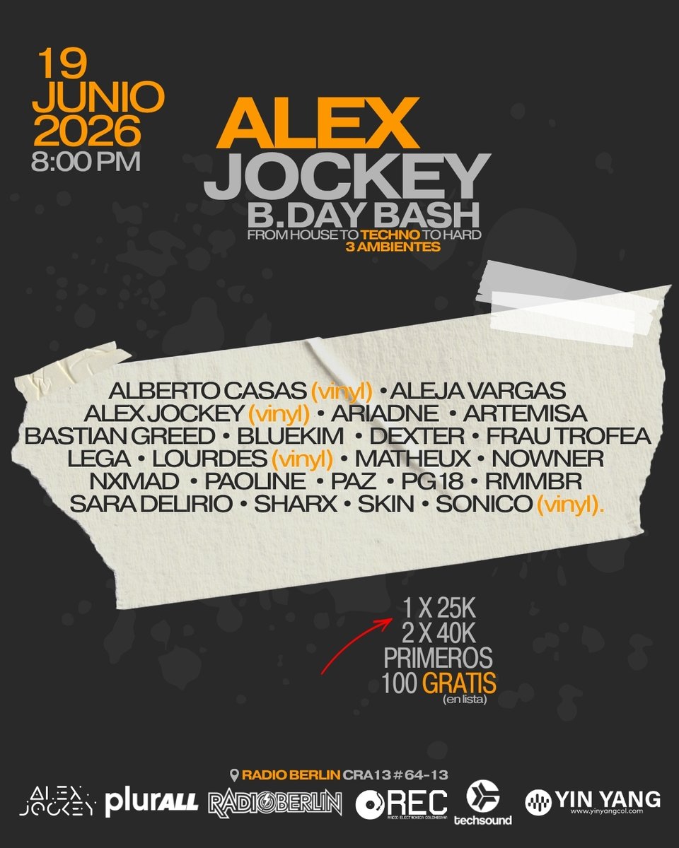 UnseenRecords's tweet photo. Matheux Techno at 118bpm @ Alex Jockey B Bash Radio Berlin
19-06-2026 https://t.co/vl4Xdl0olO
