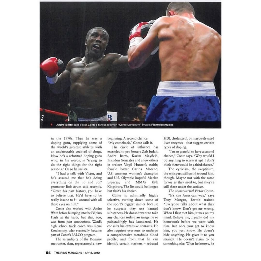SNACsystem's tweet photo. #TB 2012 Ring Magazine @ringmagazine Feature Article: SWEET SCIENTIST Doping Guru Victor Conte Finds Salvation in Boxing

SNAC Mastermind | SNAC CEO | Anti-Doping Advocate | Creator of ZMA® | Former Tower of Power Bassist Victor Conte #Howyalikeit

https://t.co/EXLJby8lNc https://t.co/w3SYEsAKBR