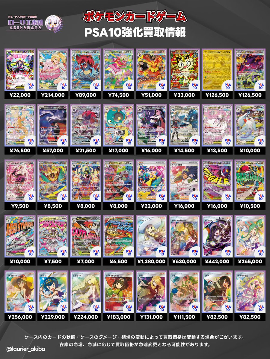 5/23(土)ポケカ強化買取表①📣 🟣ローリエ本舗 AKIHABARA店🟣 🔻買取表