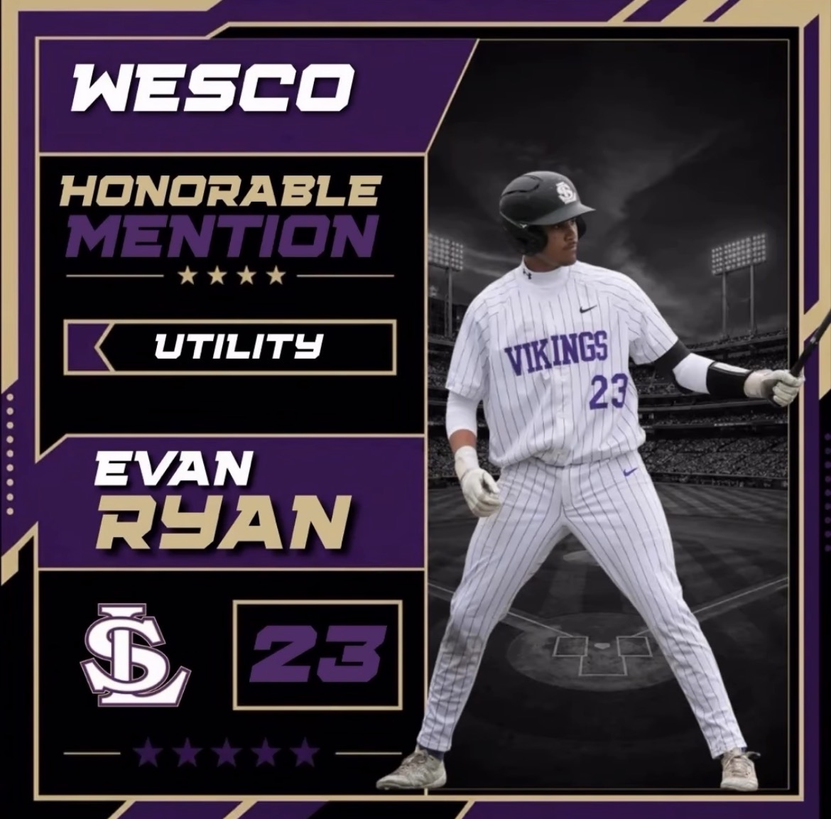 EvanRyan3509's tweet photo. 2028 | C/1B/UTIL | @LSHSVikingsBSB 

Honored to be named WESCO 4A Honorable Mention Utility. Grateful for my teammates, coaches, and everyone who supported me this year. Excited to get back to work this summer.

@BaseballNW | @PrepBaseballWA | @PNWBaseball https://t.co/TMw2aunibO